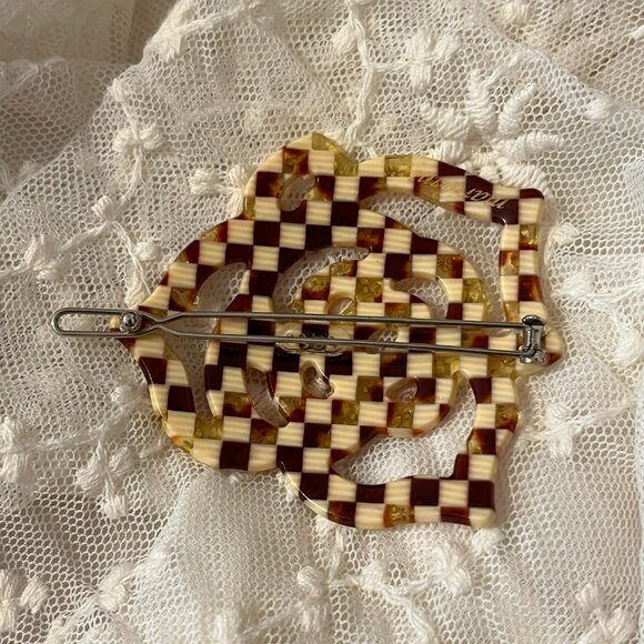 Checkerboard Rose Hair Clip - Picture 4 of 5